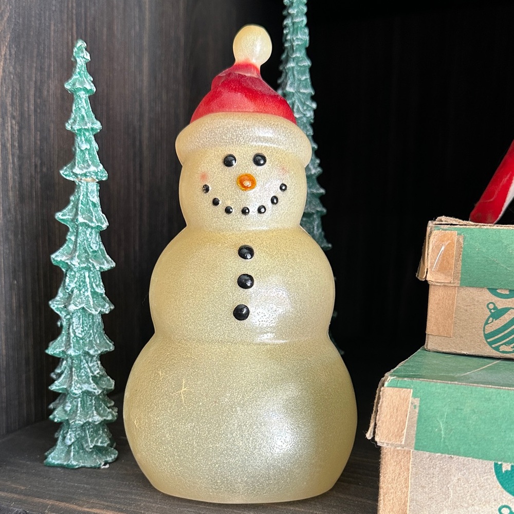 Vintage Snowman Blow Mold Decor